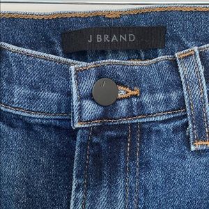 J Brand high-waisted straight jeans with raw hem, size 26